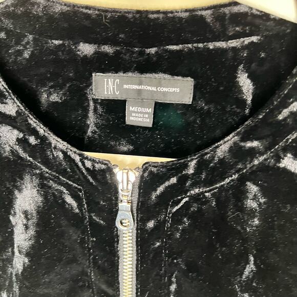 INC International Concepts Women's Crushed-Velvet Peplum Jacket Size Medium - Picture 6 of 6